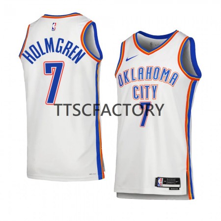 Dres Oklahoma City Thunder Chet Holmgren 7 Nike 2022-23 Association Edition Bijela Swingman - Muške